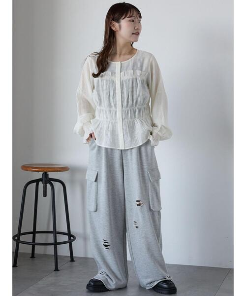 ehka sopo（エヘカソポ）の「切替フリルブラウス（シャツ/ブラウス・レディース・ブラック/キナリ/イエロー・F）」の7枚目の写真