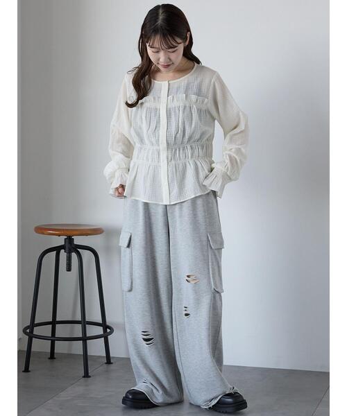 ehka sopo（エヘカソポ）の「切替フリルブラウス（シャツ/ブラウス・レディース・ブラック/キナリ/イエロー・F）」の8枚目の写真