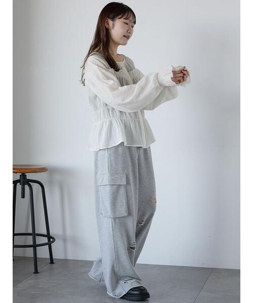 ehka sopo（エヘカソポ）の「切替フリルブラウス（シャツ/ブラウス・レディース・ブラック/キナリ/イエロー・F）」の9枚目の写真