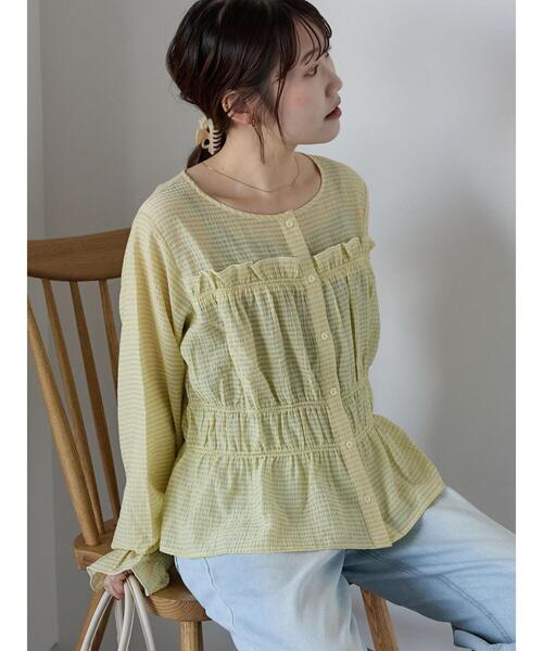 ehka sopo（エヘカソポ）の「切替フリルブラウス（シャツ/ブラウス・レディース・ブラック/キナリ/イエロー・F）」の11枚目の写真