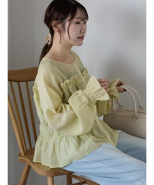 ehka sopo（エヘカソポ）の「切替フリルブラウス（シャツ/ブラウス・レディース・ブラック/キナリ/イエロー・F）」の13枚目の写真