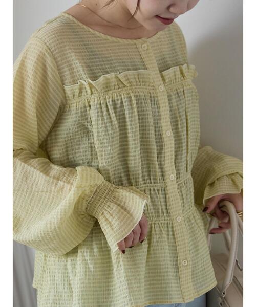 ehka sopo（エヘカソポ）の「切替フリルブラウス（シャツ/ブラウス・レディース・ブラック/キナリ/イエロー・F）」の17枚目の写真