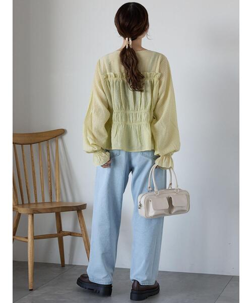 ehka sopo（エヘカソポ）の「切替フリルブラウス（シャツ/ブラウス・レディース・ブラック/キナリ/イエロー・F）」の21枚目の写真