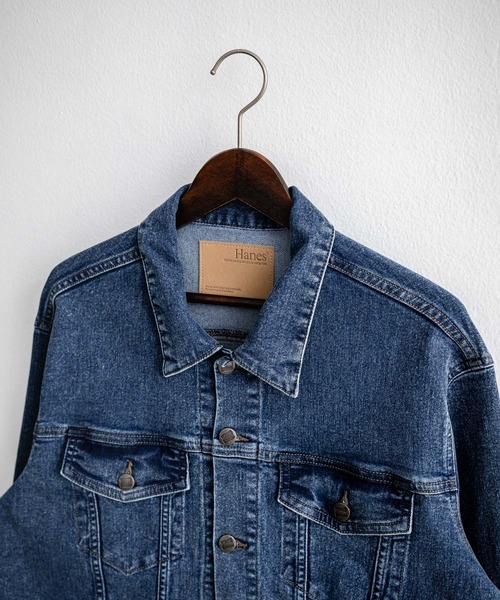 新色追加 Hanes ヘインズ ショート丈 ストレッチデニムジャケット G