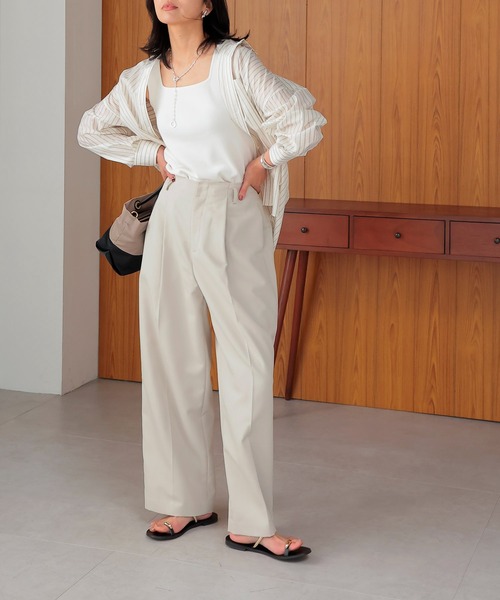 Jines（ジネス）の「タックワイドパンツ【2サイズ展開】（その他パンツ・レディース・ネイビー/ベージュ・36/38）」の21枚目の写真