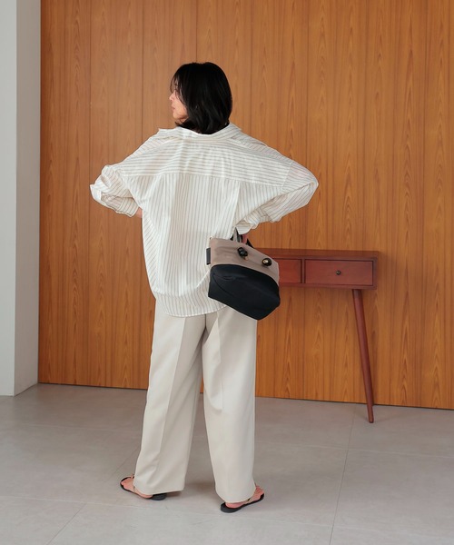 Jines（ジネス）の「タックワイドパンツ【2サイズ展開】（その他パンツ・レディース・ネイビー/ベージュ・36/38）」の19枚目の写真