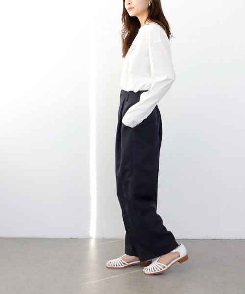 Jines（ジネス）の「タックワイドパンツ【2サイズ展開】（その他パンツ・レディース・ネイビー/ベージュ・36/38）」の17枚目の写真