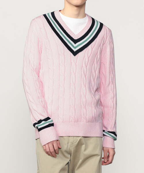 80s Brooks Brothers ターコイズ Vネックセーター ブラッシュド