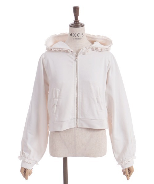 axes femme(アクシーズファム)の「サガラ刺繍ショートパーカー(カーディガン/ボレロ・レディース・キナリ/ブラック・FREE)」の22枚目の写真