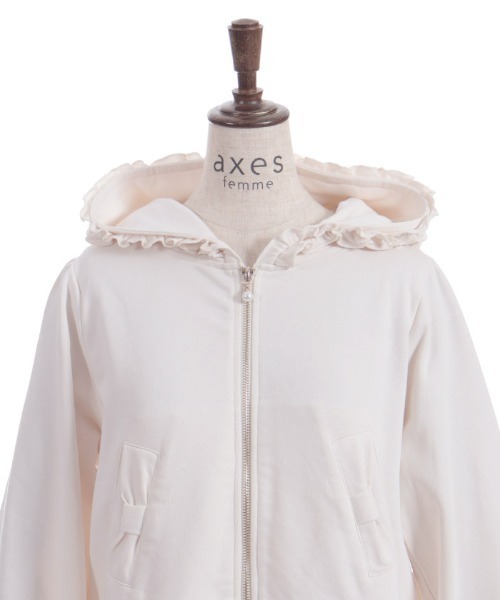 axes femme(アクシーズファム)の「サガラ刺繍ショートパーカー(カーディガン/ボレロ・レディース・キナリ/ブラック・FREE)」の17枚目の写真