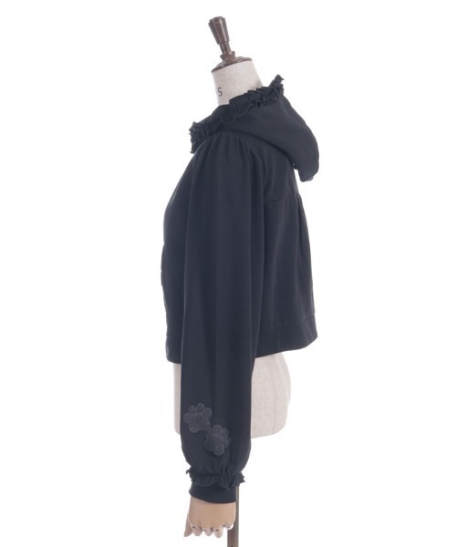 axes femme(アクシーズファム)の「サガラ刺繍ショートパーカー(カーディガン/ボレロ・レディース・キナリ/ブラック・FREE)」の13枚目の写真