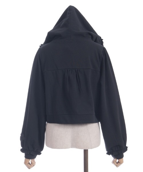 axes femme(アクシーズファム)の「サガラ刺繍ショートパーカー(カーディガン/ボレロ・レディース・キナリ/ブラック・FREE)」の6枚目の写真