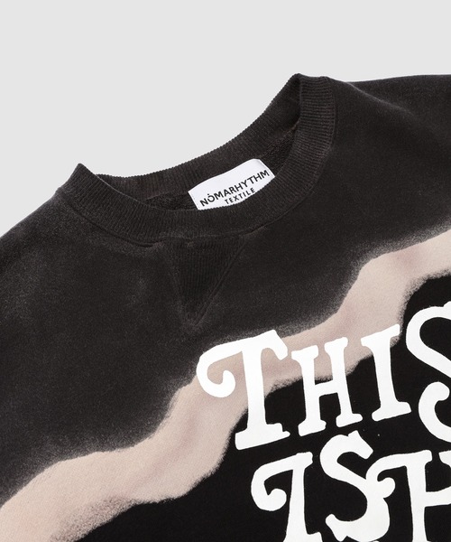 NOMA t.d.（ノーマティーディー）の「Hand Pye Twist Sweat - Print（スウェット・メンズ・ネイビー/ブラック・3/4）」の4枚目の写真