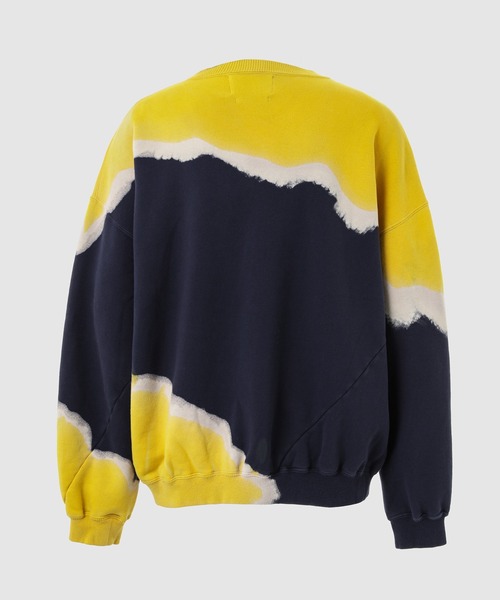NOMA t.d.（ノーマティーディー）の「Hand Pye Twist Sweat - Print（スウェット・メンズ・ネイビー/ブラック・3/4）」の9枚目の写真