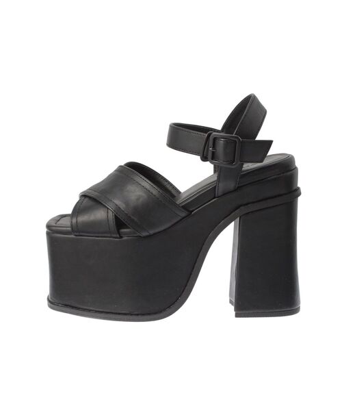 EMODA（エモダ）の「クロスバルキーフォームサンダル（サンダル・レディース・ブラック/ブラウン・SMALL/MEDIUM/LARGE）」の6枚目の写真