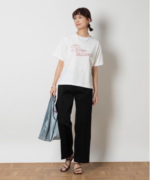 Champion(チャンピオン)の「Champion(チャンピオン)【レディース】チェーン刺繍ロゴTシャツ(Tシャツ/カットソー・レディース・ネイビー/ホワイト/ライトイエロー・L/XL/M/S)」の4枚目の写真
