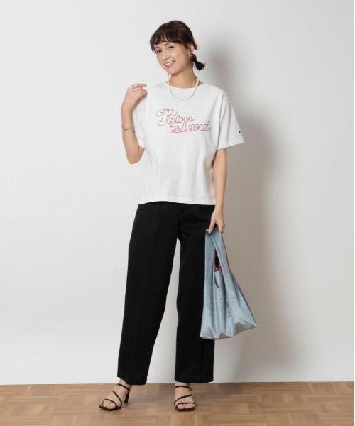 Champion(チャンピオン)の「Champion(チャンピオン)【レディース】チェーン刺繍ロゴTシャツ(Tシャツ/カットソー・レディース・ネイビー/ホワイト/ライトイエロー・L/XL/M/S)」の5枚目の写真