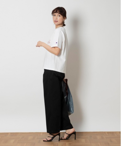 Champion(チャンピオン)の「Champion(チャンピオン)【レディース】チェーン刺繍ロゴTシャツ(Tシャツ/カットソー・レディース・ネイビー/ホワイト/ライトイエロー・L/XL/M/S)」の6枚目の写真
