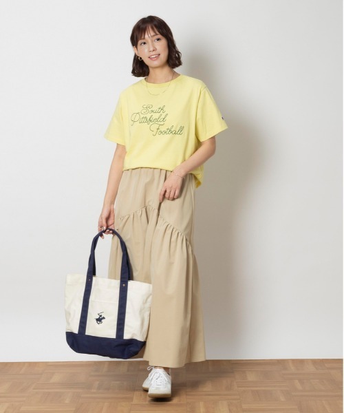 Champion(チャンピオン)の「Champion(チャンピオン)【レディース】チェーン刺繍ロゴTシャツ(Tシャツ/カットソー・レディース・ネイビー/ホワイト/ライトイエロー・L/XL/M/S)」の8枚目の写真