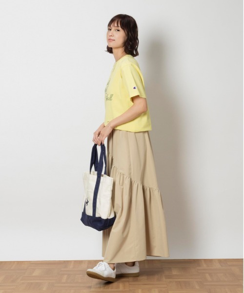 Champion(チャンピオン)の「Champion(チャンピオン)【レディース】チェーン刺繍ロゴTシャツ(Tシャツ/カットソー・レディース・ネイビー/ホワイト/ライトイエロー・L/XL/M/S)」の9枚目の写真