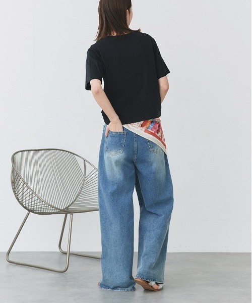 ad thie(アドティエ)の「ベーシック コンパクトTシャツ(Tシャツ/カットソー・レディース・チャコール/ネイビー/オフホワイト/ナチュラル/ブラック・FREE)」の21枚目の写真