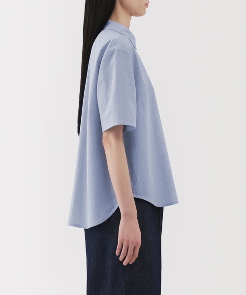 無印良品（ムジルシリョウヒン）の「婦人　涼感　レギュラーカラー半袖シャツ（シャツ/ブラウス・レディース・ライトオレンジ系/サックスブルー系/ブラック/ホワイト・XL/L/M/S）」の22枚目の写真