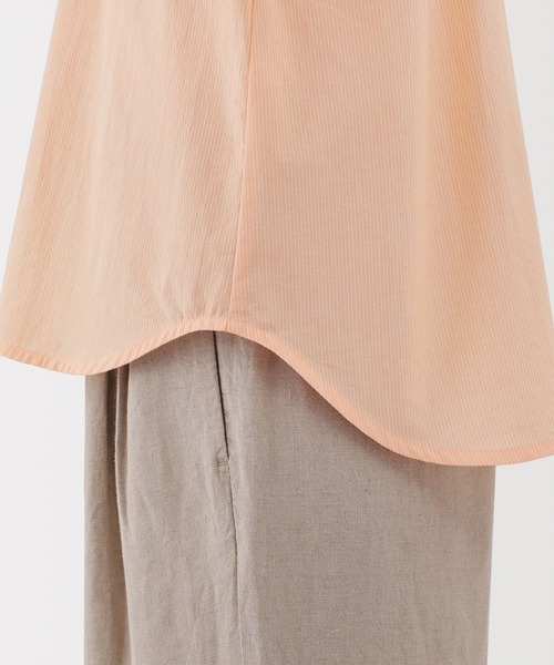 無印良品（ムジルシリョウヒン）の「婦人　涼感　レギュラーカラー半袖シャツ（シャツ/ブラウス・レディース・ライトオレンジ系/サックスブルー系/ブラック/ホワイト・XL/L/M/S）」の10枚目の写真