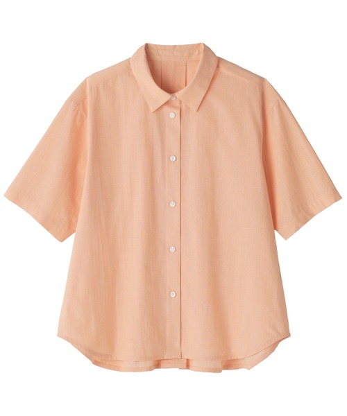 無印良品（ムジルシリョウヒン）の「婦人　涼感　レギュラーカラー半袖シャツ（シャツ/ブラウス・レディース・ライトオレンジ系/サックスブルー系/ブラック/ホワイト・XL/L/M/S）」の11枚目の写真