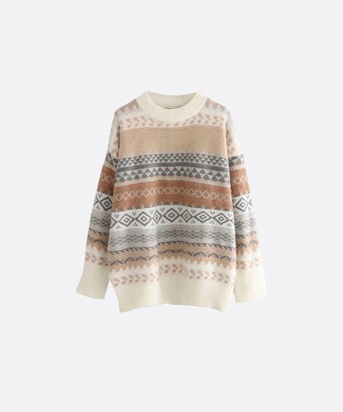 U:UME(ユーム)の「Vintage Pullover Embroidery Knit(ニット/セーター・メンズ・ベージュ・FREE)」の1枚目の写真