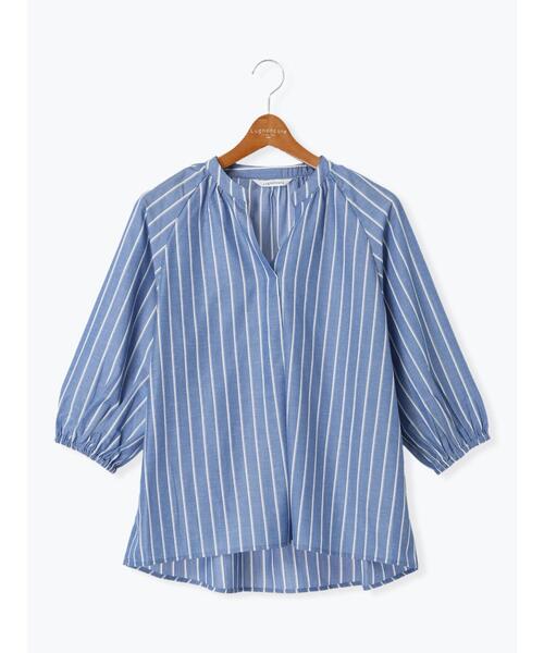 Lugnoncure（ルノンキュール）の「【イージーケア】7分袖スキッパーブラウス（シャツ/ブラウス・レディース・ネイビー/ピンク/オフホワイト/チャコールグレー・F）」の21枚目の写真