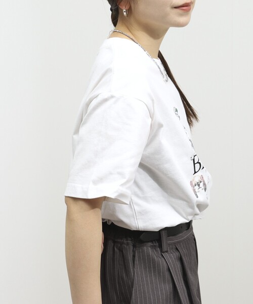 Firsthand（ファーストハンド）の「Firsthand/ファーストハンド オーガニックコットン アニマルプリントT BARKLY（Tシャツ/カットソー・レディース・ホワイト/ネイビー/チャコールグレー・FREE）」の12枚目の写真