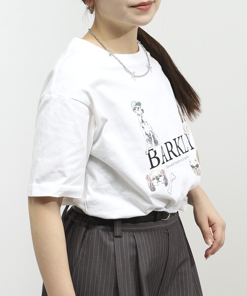 Firsthand（ファーストハンド）の「Firsthand/ファーストハンド オーガニックコットン アニマルプリントT BARKLY（Tシャツ/カットソー・レディース・ホワイト/ネイビー/チャコールグレー・FREE）」の13枚目の写真