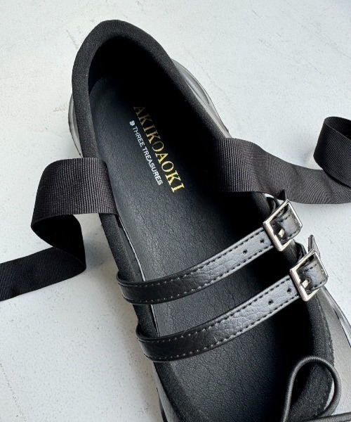 AKIKOAOKI（アキコアオキ）の「AKIKOAOKI /アキコアオキ/別注Giselle Faux-leather/ローファー（バレエシューズ・レディース・ブラック・35/39/38/37/36）」の14枚目の写真