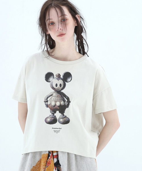 BEDSIDEDRAMA(ベットサイドドラマ)の「DIGNEY DOLL Flare T-Shirt(Tシャツ/カットソー・レディース・ナチュラル/ブラック/ホワイト・1/2)」の1枚目の写真