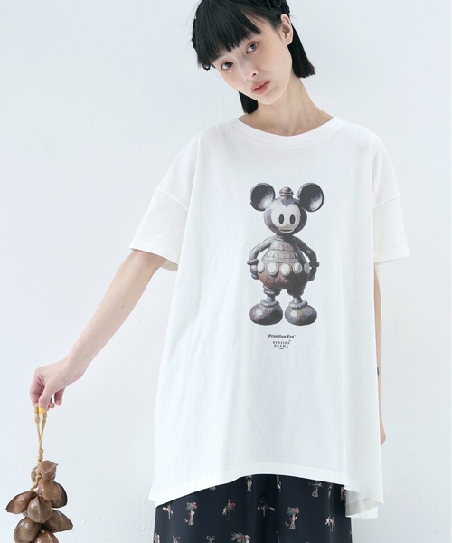 BEDSIDEDRAMA(ベットサイドドラマ)の「DIGNEY DOLL Flare T-Shirt(Tシャツ/カットソー・レディース・ナチュラル/ブラック/ホワイト・1/2)」の2枚目の写真