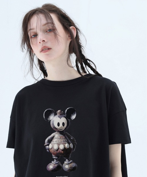 BEDSIDEDRAMA(ベットサイドドラマ)の「DIGNEY DOLL Flare T-Shirt(Tシャツ/カットソー・レディース・ナチュラル/ブラック/ホワイト・1/2)」の3枚目の写真