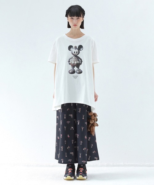 BEDSIDEDRAMA(ベットサイドドラマ)の「DIGNEY DOLL Flare T-Shirt(Tシャツ/カットソー・レディース・ナチュラル/ブラック/ホワイト・1/2)」の7枚目の写真