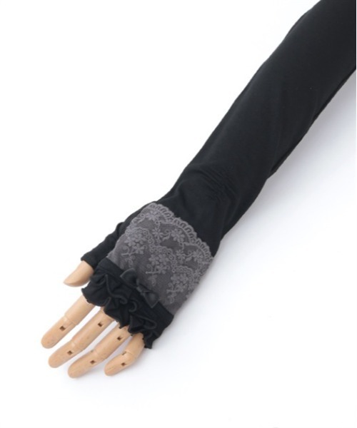 axes femme（アクシーズファム）の「レース重ねロングＵＶ手袋（手袋・レディース・ブラック/ピンク/キナリ・FREE）」の14枚目の写真