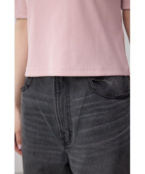 AZUL by moussy(アズールバイマウジー)の「デザインネックショートTシャツ(Tシャツ/カットソー・レディース・オフホワイト/ブルー/ブラック/ライトピンク・FREE)」の22枚目の写真