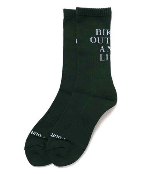 430（フォーサーティ）の「mko12851- CM MESSAGE LONG SOX ロングソックス（ソックス/靴下・メンズ・ホワイト/グリーン/ブラック・FREE）」の3枚目の写真