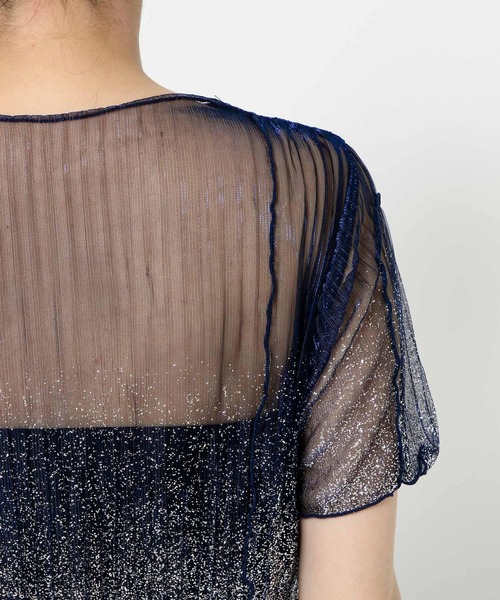 HARE（ハレ）の「ラメプリーツシアートップス(HARE)（Tシャツ/カットソー・レディース・ライトブルー/ブラック×シルバー/ブルー系その他/レッド/ブラック/ブルー/オレンジ・FREE）」の11枚目の写真