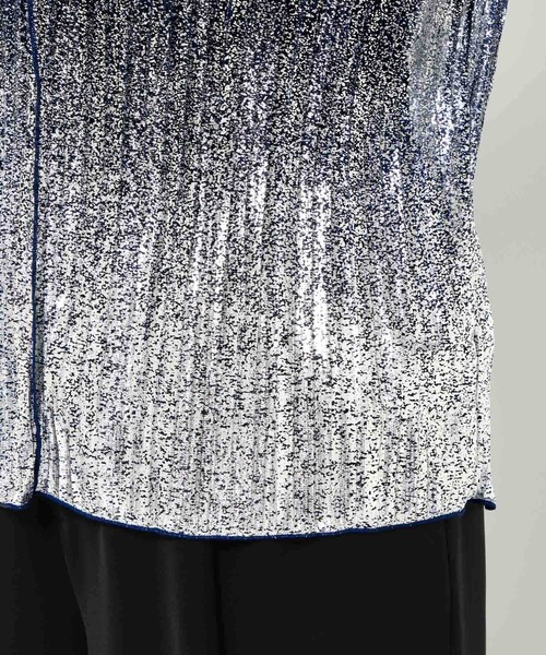 HARE（ハレ）の「ラメプリーツシアートップス(HARE)（Tシャツ/カットソー・レディース・ライトブルー/ブラック×シルバー/ブルー系その他/レッド/ブラック/ブルー/オレンジ・FREE）」の15枚目の写真