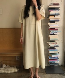 ベージュ ワンピース フレア パーティードレス ワンピース 韓国 ワンピース】シアースリーブフレアワンピース/パーティードレス