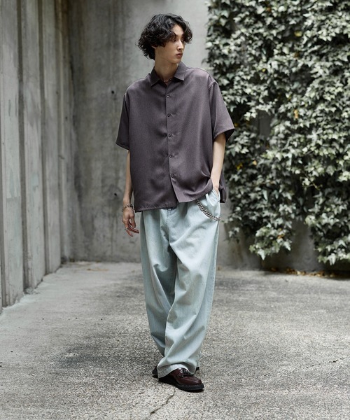 Bleme(ブレム)の「シンセティックツイード オーバーサイズ イージーケア 半袖シャツ(シャツ/ブラウス・メンズ・グレー/ベージュ・M/S/XL/L)」の14枚目の写真