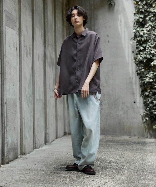 Bleme(ブレム)の「シンセティックツイード オーバーサイズ イージーケア 半袖シャツ(シャツ/ブラウス・メンズ・グレー/ベージュ・M/S/XL/L)」の15枚目の写真