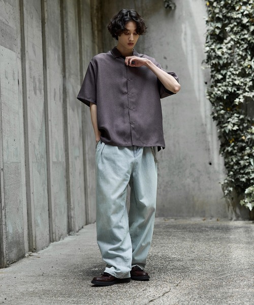 シンセティックツイード オーバーサイズ イージーケア 半袖シャツ