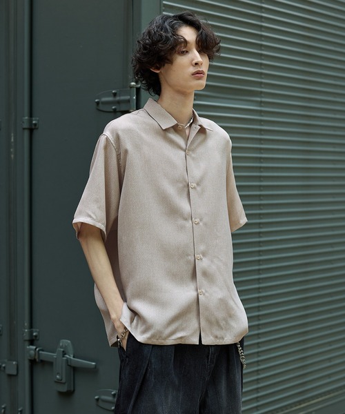 Bleme(ブレム)の「シンセティックツイード オーバーサイズ イージーケア 半袖シャツ(シャツ/ブラウス・メンズ・グレー/ベージュ・M/S/XL/L)」の17枚目の写真
