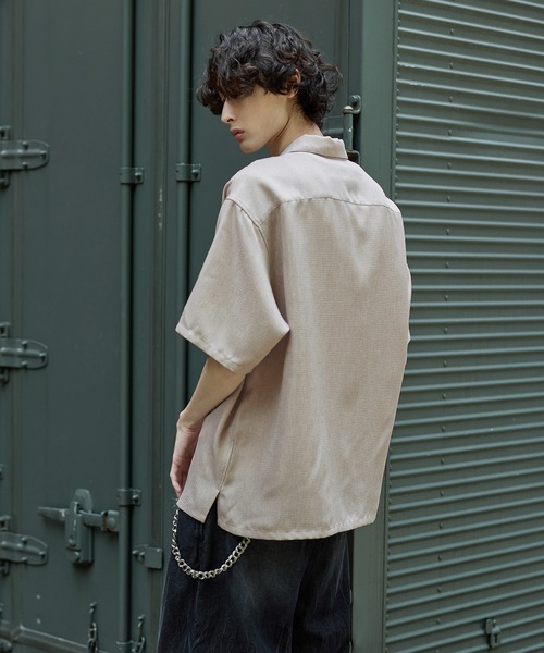 Bleme(ブレム)の「シンセティックツイード オーバーサイズ イージーケア 半袖シャツ(シャツ/ブラウス・メンズ・グレー/ベージュ・M/S/XL/L)」の18枚目の写真