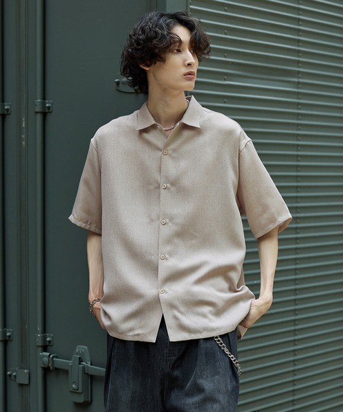 Bleme(ブレム)の「シンセティックツイード オーバーサイズ イージーケア 半袖シャツ(シャツ/ブラウス・メンズ・グレー/ベージュ・M/S/XL/L)」の20枚目の写真