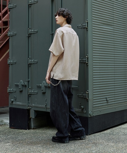 Bleme(ブレム)の「シンセティックツイード オーバーサイズ イージーケア 半袖シャツ(シャツ/ブラウス・メンズ・グレー/ベージュ・M/S/XL/L)」の22枚目の写真